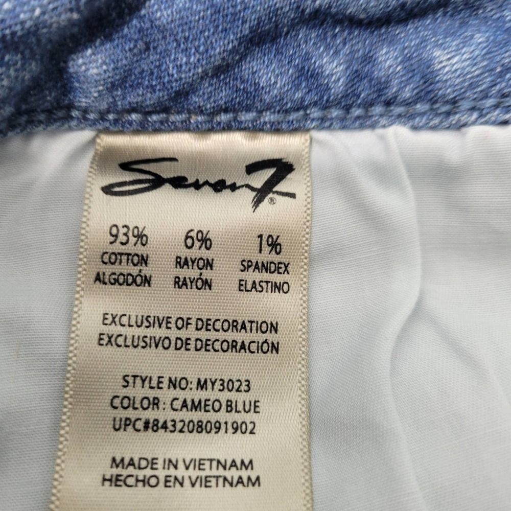 7Seven For All Mankind Women's Distressed Denim Shorts Size 8 32622-3E3 - Picture 6 of 7